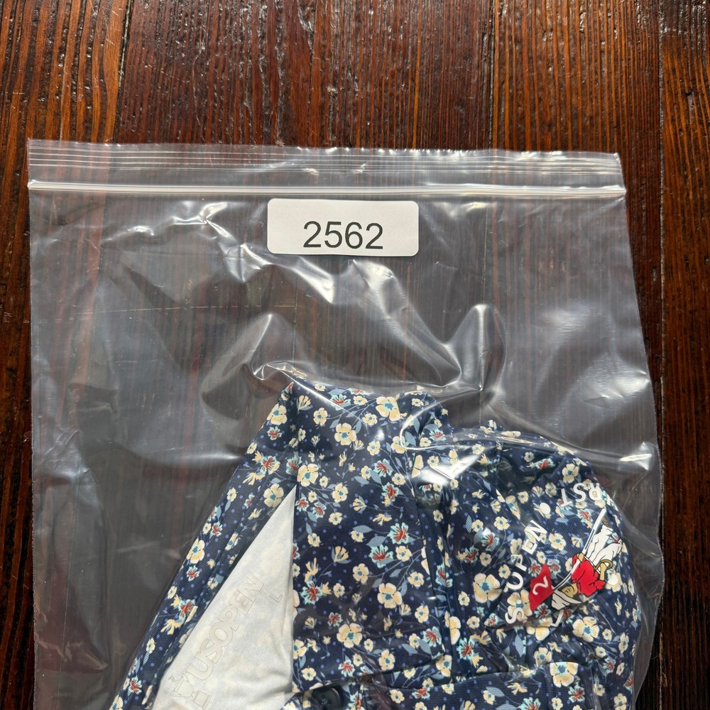 US Open Golf Polo Mens Large Navy Blue Floral 124th Pinehurst Performance Shirt - Picture 10 of 10